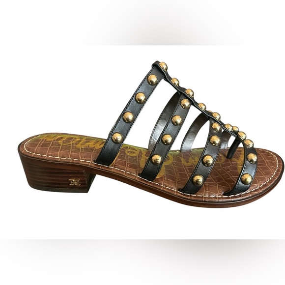 Sam Edelman Juniper Black Leather Gladiator Sandals Women's Size 11M New in Box - Picture 1 of 7